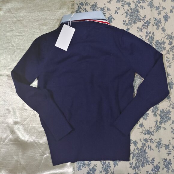 Thom Browne Jersey Satin Tie Sweater - Picture 8 of 10